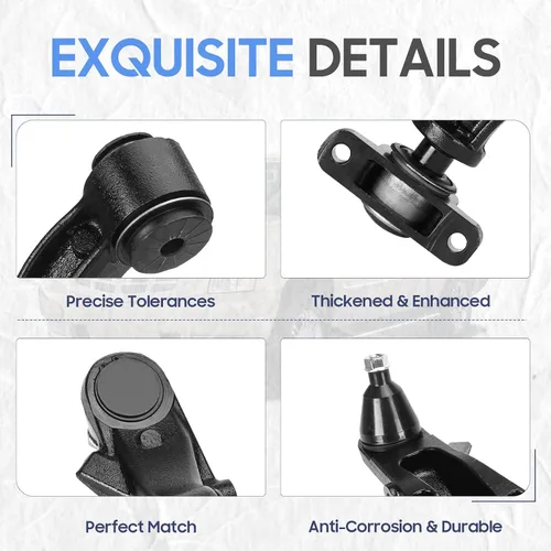 Vista 4 de Brazos de Control Delanteros Superior/Inferior con Rótulas Extremos de Barra de Dirección Enlaces Kit de Suspensión para Jeep Commander 2006-2010