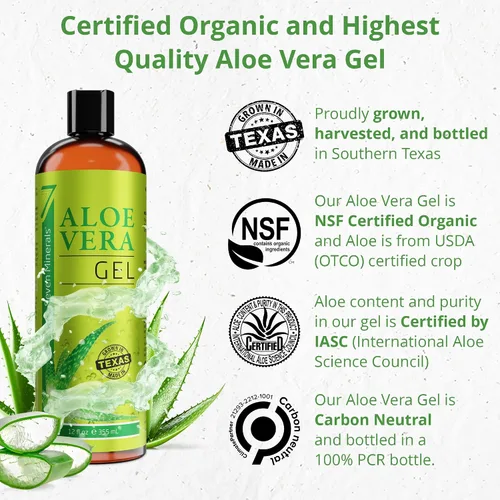 Vista 4 de Seven Minerals Gel de aloe vera de aceite de almendras dulces prensado en frío