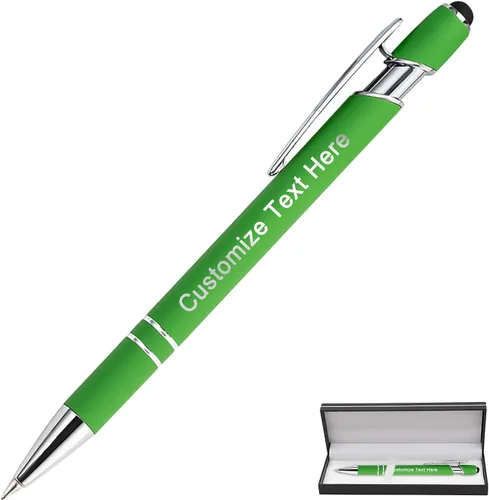 Vista 74 de Bolígrafos personalizados a granel con punta de lápiz capacitivo, 12 bolígrafos personalizados con logotipo de mensaje con nombre, bolígrafos