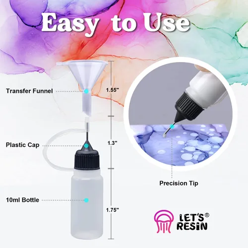 Vista 6 de LET'S RESIN Tinta de alcohol blanco para resina, tinta de alcohol, 2 botellas cada una de 3.5 onzas, tinta a base de alcohol ajustable, pigmento