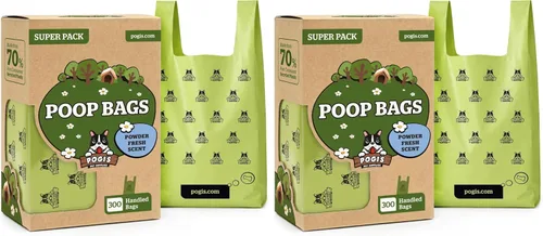 Vista 11 de Pogi's Bolsas para excremento con asas de ajuste fácil: Bolsas para residuos de perro a prueba de fugas Aromatizado.