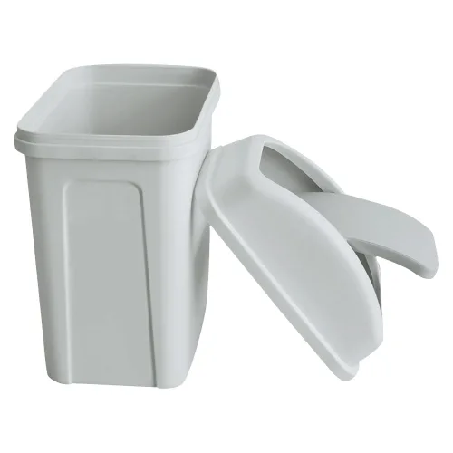 Vista 4 de Teyyvn Cubo de basura de plástico de 7 litros/1.8 galones, bote de basura pequeño con tapa abatible (ligeramente gris)