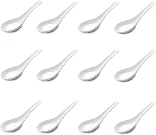 Vista 7 de JapanBargain 2398x12 - Juego de 12 cucharas de sopa de fideos asiáticos, japonesas, chinas, Wonton Soba, arroz Pho Ramen, color beige
