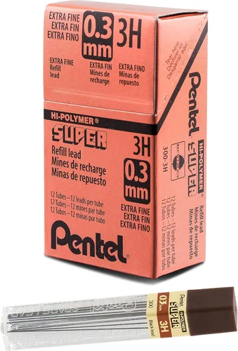 Vista 17 de Minas de Pentel Super Hi-Polymer, Gris