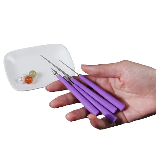 Vista 7 de 8 piezas de escariador de cuentas con punta de diamante, herramienta de aguja ampliadora con mango de plástico para hacer agujeros de cuentas más