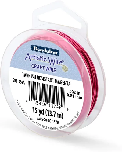 Vista 153 de Artistic Wire, Alambre de cobre de color chapado en plata de calibre 18, resistente al deslustre, amatista, 20 pies