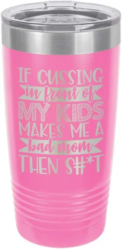 Vista 15 de Taza de viaje con pajita grabada a láser con citas divertidas de OnlyGifts.com