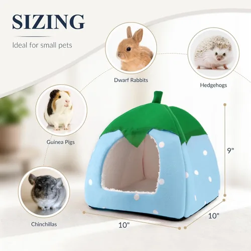 Vista 6 de Cama de conejillo de indias, casa de conejo enano, accesorios para cueva, acogedor escondite para conejito, erizo, hurón, chinchilla y otros Rosa