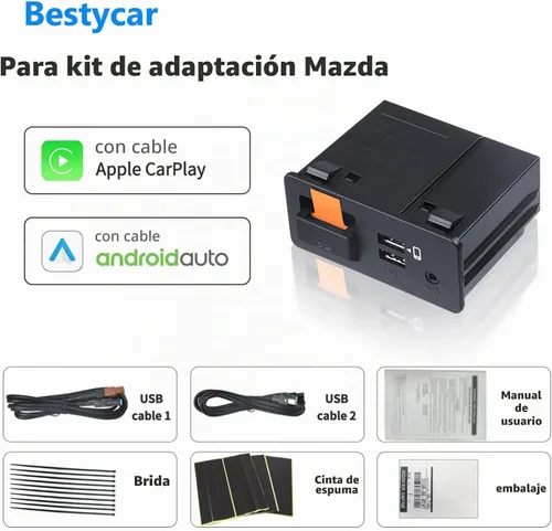 Vista 8 de TK78-66-9U0C Adaptador Carplay con cable Kit de reequipamiento para Mazda 2 3 6 CX3 CX5 CX9 MX5 Carplay y Android Auto Módulo de interfaz USB