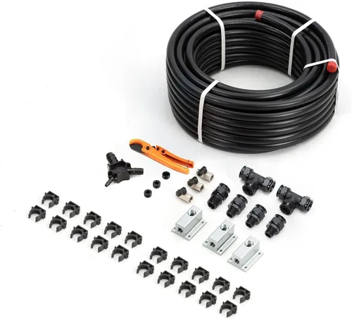 Vista 12 de Kit de Accesorios para Compresor de Aire 1/2" x 100 pies Sistema de Tuberías de Aire Comprimido de Aluminio HDPE Manguera Negra de Compresor de Aire