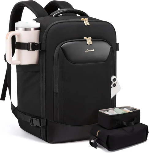 Vista 29 de LOVEVOOK Mochila de viaje para mujeres y hombres, bolsa de viaje para artículos personales de la TSA para laptop de 17.3 pulgadas aprobada por