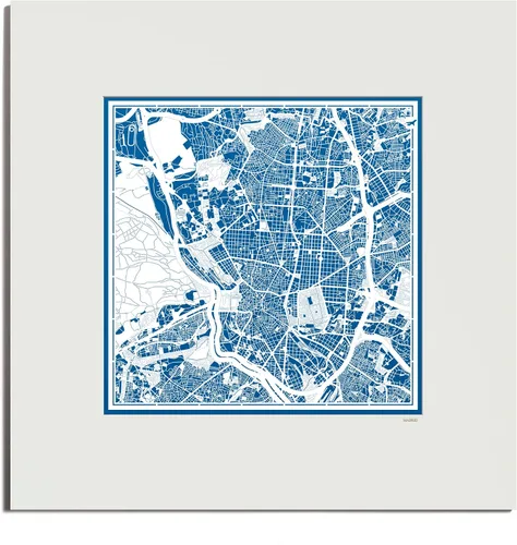 Vista 93 de O3 Design Studio Mapa de corte de papel de París, color negro mate, 20 x 20 pulgadas, arte en papel