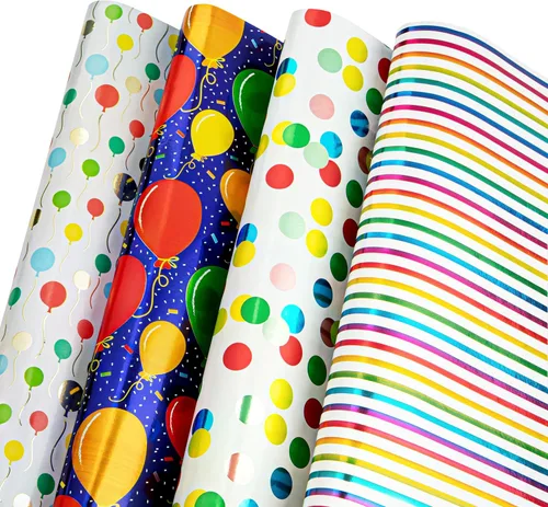 Vista 8 de Hojas de Papel de Regalo - Elegante Envoltorio de Regalo, Papel de Regalo Dorado y Blanco Elegante para Hombres o Mujeres, 14 Hojas de Papel