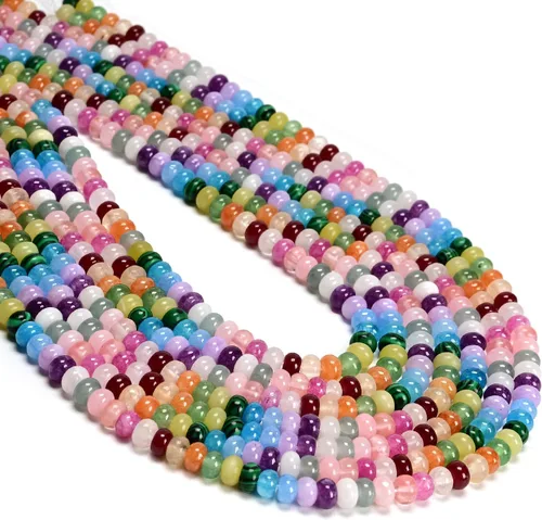 Vista 68 de CAI YI MING, cuentas 2x4mm naturales en forma de rondelle – Espaciadores de gemas sueltas para hacer joyas DIY (Amazonita)