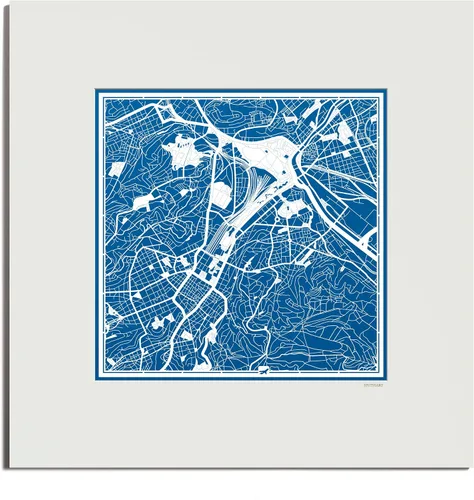 Vista 37 de O3 Design Studio Mapa de corte de papel de París, color negro mate, 20 x 20 pulgadas, arte en papel