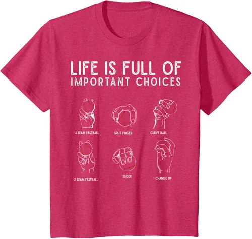 Vista 83 de Tipos de béisbol Pitches Life Choices Jugador Camiseta