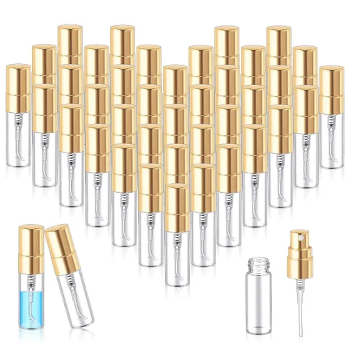 Vista 13 de Zhehao 1 mini botellas de spray de 0.2 fl oz de vidrio transparente para perfume, atomizador de perfume de niebla fina, portátil, recipientes vacíos