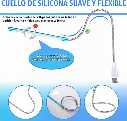 Vista 2 de Mudder 2 piezas de luz LED USB para teclado, laptop, lámpara de computadora