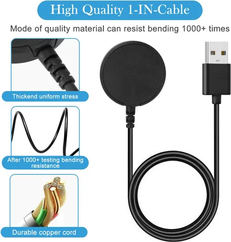 Vista 2 de EGK Cargador magnético para Samsung Galaxy Watch Ultra/FE/8/8 Classic/7/6/6 Classic/5/5 Pro/4/4 Classic/3/Active 2/Active con cable de carga rápida