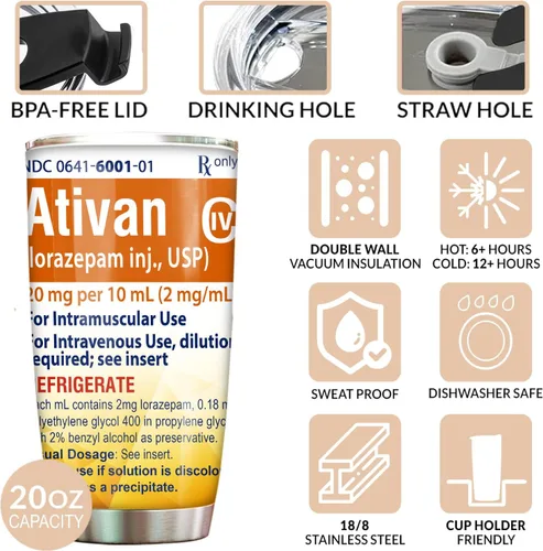 Vista 3 de Taza de Enfermera para Mujeres - Acero Inoxidable 20oz con Pajita y Tapa, Regalo de Graduación para Estudiante de Enfermería, Regalo para la Semana