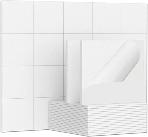 Vista 14 de TroyStudio 20 piezas de paneles acústicos autoadhesivos - Paneles absorbentes de sonido de 12 x 12 x 0.32 pulgadas, paneles de sonido decorativos