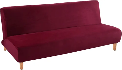 Vista 38 de MIFXIN Funda plegable para futón sin brazos, tela elástica y lavable, protector de muebles para sala de estar, niños y mascotas (beige amarillo)