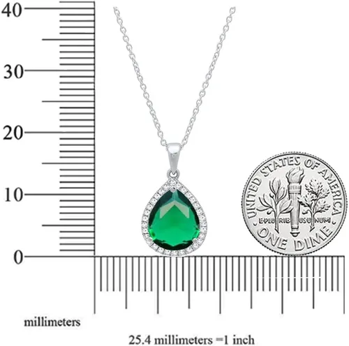 Vista 23 de Dazzlingrock Collection Colgante de lágrima de diamante de corte de pera de 18K 10X7 MM creado en laboratorio y diamante de corte redondo, oro blanco