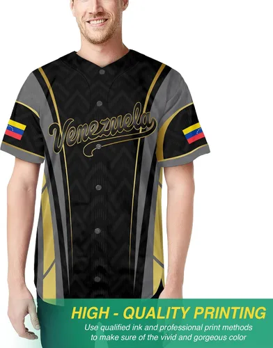 Vista 5 de Camiseta de béisbol personalizada de Venezuela para hombres, camiseta de béisbol personalizada de Venezuela, camiseta de fútbol de Venezuela