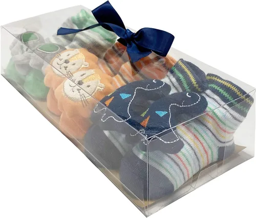 Vista 3 de PUPPET Calcetines de traqueteo para bebé, botines de algodón, juego de regalo (3 unidades) para 0-6 meses