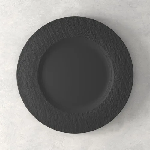 Vista 2 de Villeroy & Boch Manufacture Rock - Juego de 4 lugares, plato de cena, plato de ensalada, cuenco de arroz, cuenco para pasta, porcelana premium, Negro