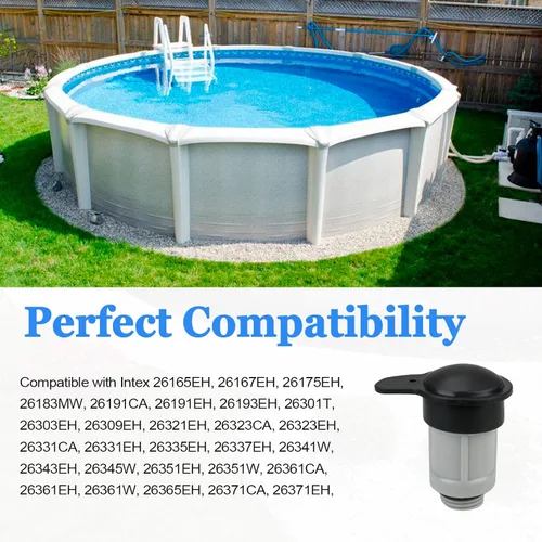 Vista 4 de 12363 12373 - Válvula de chorro de aire y tapa de válvula de chorro de aire para entrada de piscina sobre el suelo Intex, tapa de válvulas