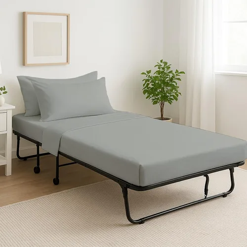 Vista 13 de Cottingon Juego de 4 sábanas para cama de campaña de 25"x75", 100% algodón egipcio, perfectas para camas plegables, individual estrecho, camping