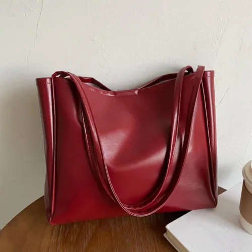 Vista 7 de Bolsos de gran capacidad PU Durable Hombro Mujeres Negro