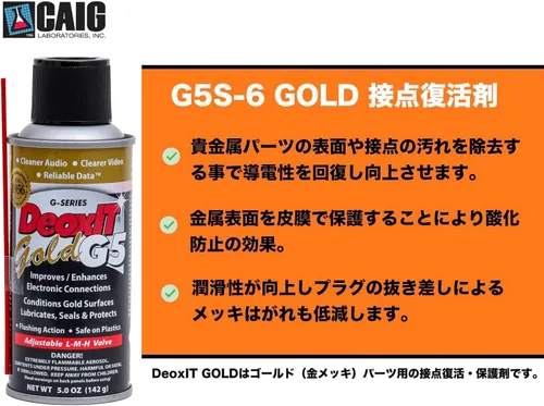 Vista 5 de Hosa G5S-6 CAIG DeoxIT mejorador de contacto 5 % spray, 5 oz