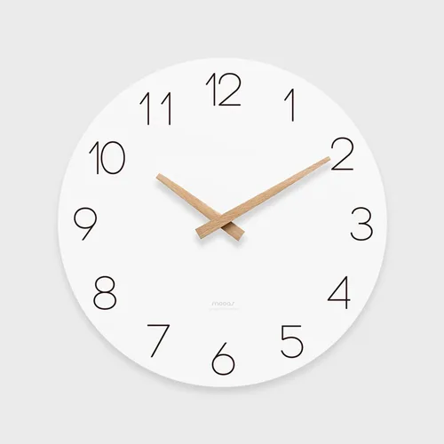 Vista 10 de mooas - Reloj de pared moderno con números 3D de 12 pulgadas, funciona con pilas, analógico (crema)