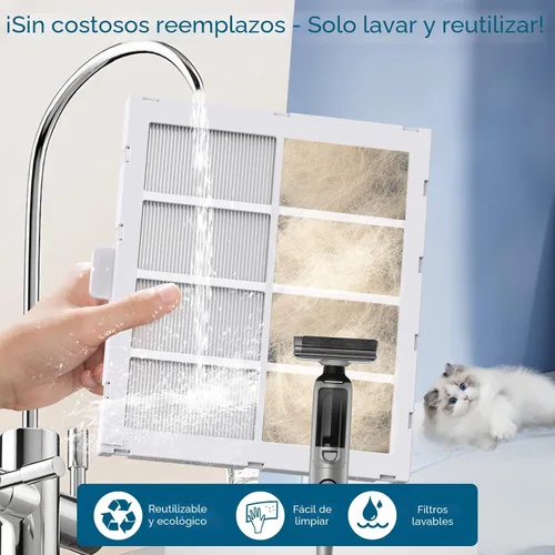 Vista 5 de Nuwave Forever Smart - Purificador de aire para el hogar, nunca reemplaza el sistema de filtro de aire, filtración patentada de 7 etapas, limpia una