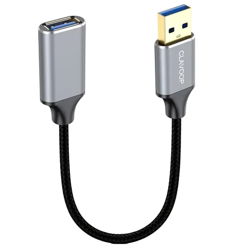 Vista 10 de Cable de extensión USB corto de 6 pulgadas, cable extensor USB A 3.0 macho a hembra trenzado compatible con unidad flash, impresora, cámara, ratón