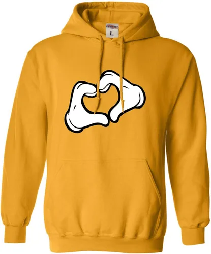 Vista 7 de Go All Out Mickey Heart Hands - Sudadera con capucha para hombre y mujer Negro
