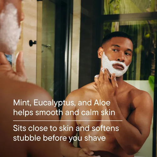 Vista 4 de Harry's Crema de afeitar para hombres con aloe y eucalipto, paquete de 4, 2 onzas, acondiciona la piel y suaviza el vello facial, esenciales