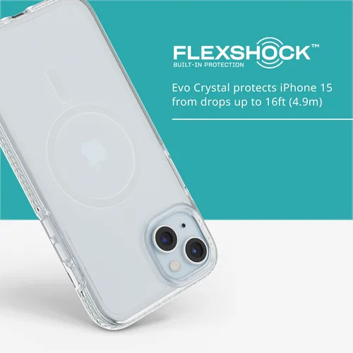 Vista 4 de Tech21 Evo Crystal - Funda de protección contra impactos compatible con MagSafe para iPhone 15 Plus, color azul