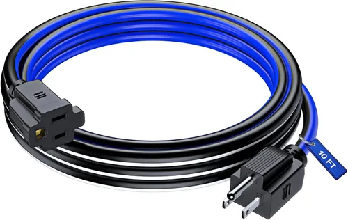 Vista 16 de Maximm Cable de extensión negro y azul de 10 pies, SJTW de 16 AWG