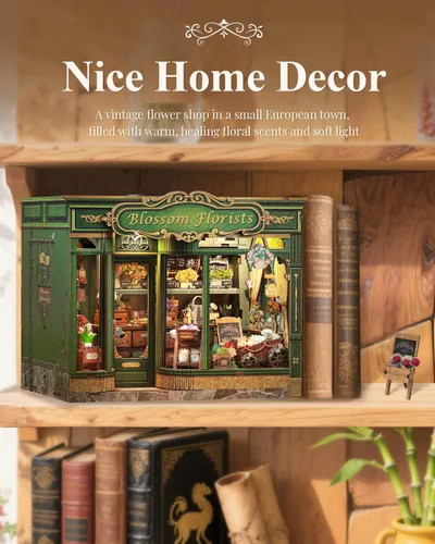 Vista 8 de Cutefun Kit de rincón de libros – Kit de rincón de librería en miniatura para adultos y adolescentes, rompecabezas de madera 3D con luz LED, regalos
