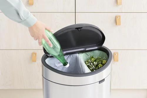 Vista 6 de Brabantia Papelera táctil de reciclaje con cubos de plástico, 10 L y 23 L - Acero mate