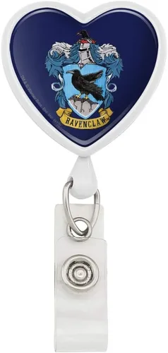 Vista 8 de Harry Potter Ilustrated Hogwart's Crest Heart Lanyard Retractable Reel Badge ID Card Holder Rosado