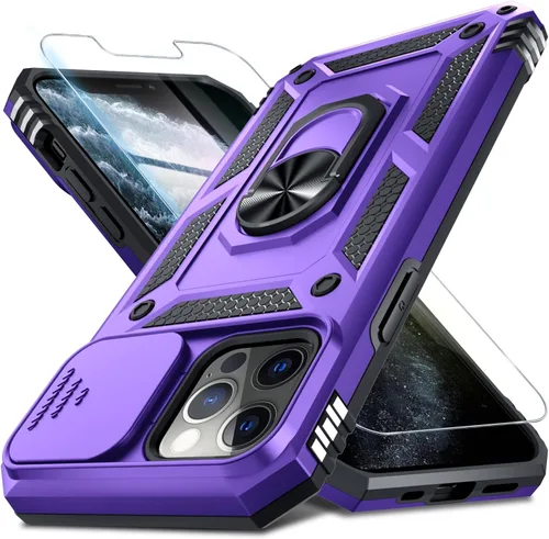 Vista 83 de Janmitta Funda para iPhone 8 Plus/7 Plus/6 Plus, Cubierta de Teléfono con Cubierta Deslizante Integrada para Lente de Cámara + Protector