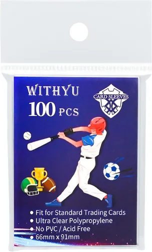 Vista 2 de 100 piezas de fundas blandas para tarjetas de intercambio, fundas de carga superior para tarjetas estándar de 2.5" X 3.5", protector de tarjeta