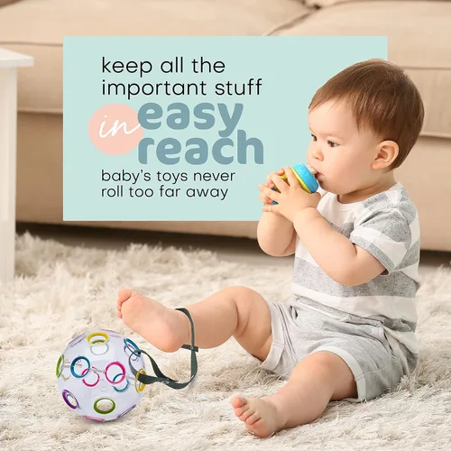 Vista 6 de Baby Buddy Secure-A-Toy, la correa de seguridad asegura juguetes, mordedores o chupetes a cochecitos, sillas altas, asientos de automóvil, longitud