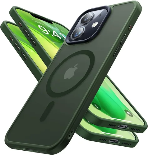 Vista 13 de Funda magnética para iPhone 12 Pro Max, [nunca amarilla] [compatible con MagSafe] Protección militar contra caídas de 10 pies, a prueba de golpes