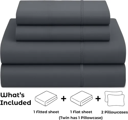 Vista 43 de Pure Bedding Juego de Sábanas Twin - Sábanas de Cama de Microfibra Ultra-Suave 1800 - Doble Cepillado - Bolsillos Profundos - Ajuste Fácil - Extra