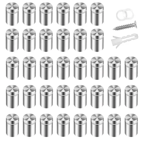 Vista 9 de Tornillos de separación, separadores de letreros, tornillos de separación para acrílico, soporte publicitario de metal, accesorios de montaje